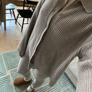 Fantino Cashmere Collared Cardigan - Reformation - Size Small - Oatmeal